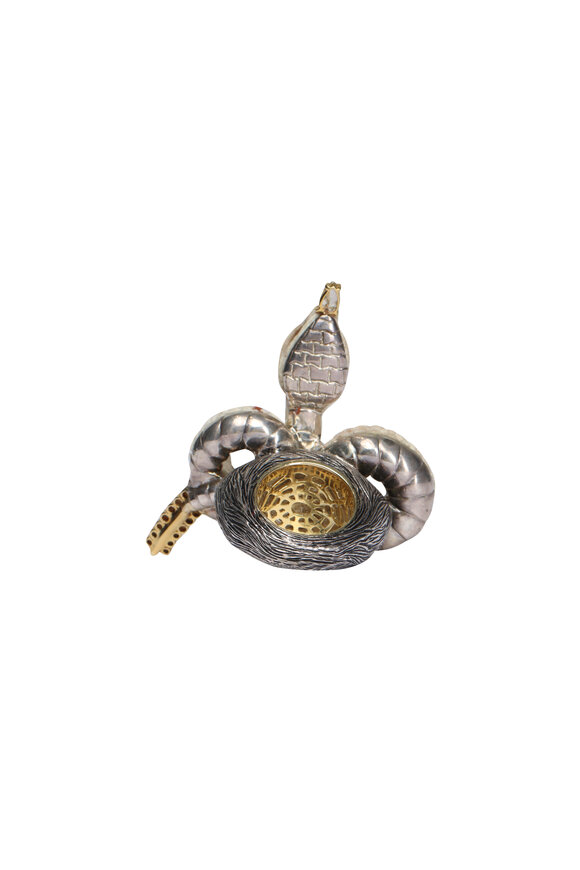 K. Brunini Jewels Diamond Moose Antler Snake Ring - view 4