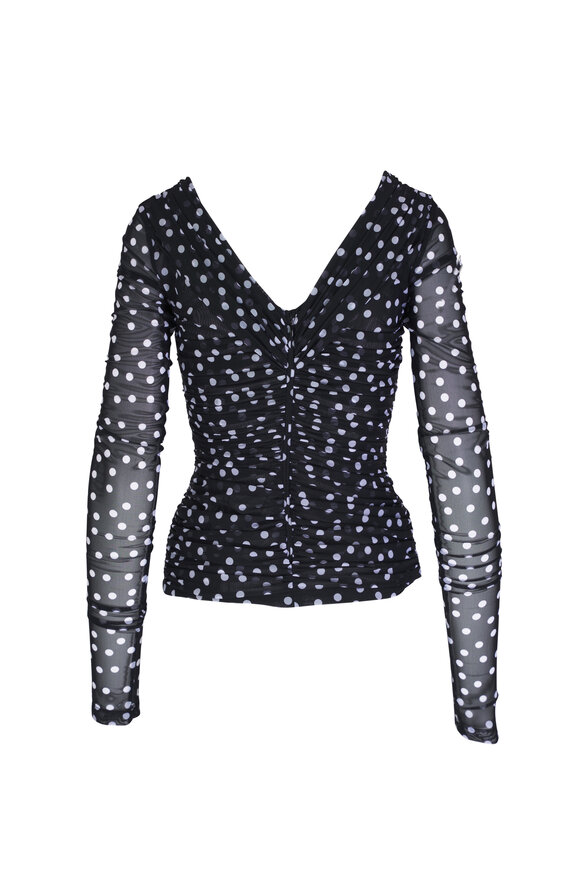 Dolce & Gabbana - Black & White Polka Dot Tulle Top 