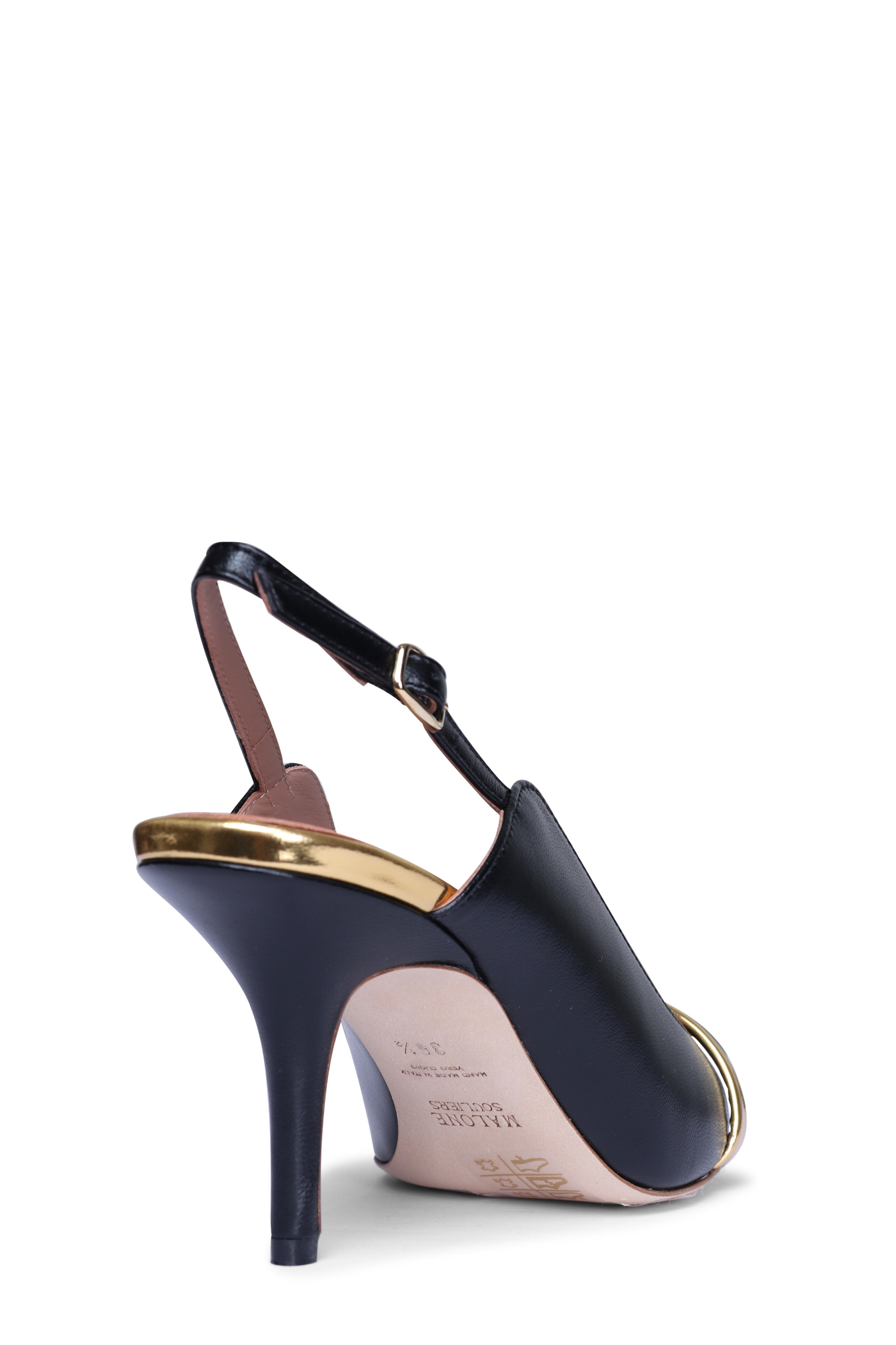 〈 新品未使用 〉MALONE SOULIERS(マローンスリアーズ) Malone Souliers - Marion Slingback Pump in Black & Gold, 70mm