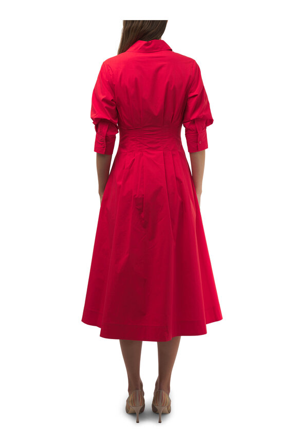 Jonathan Simkhai - Jazz Pintuck Fire Red Midi Dress