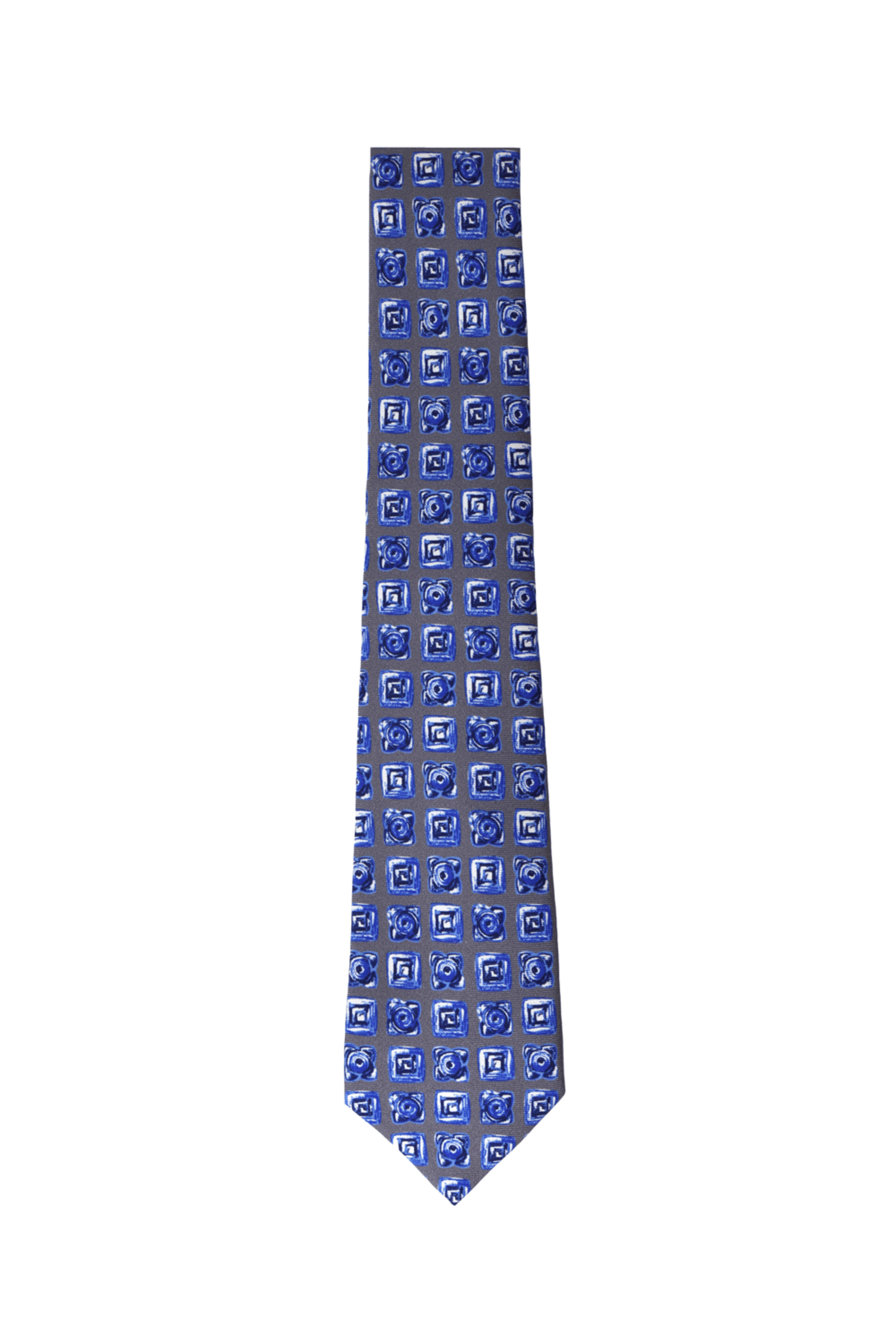 Kiton - Grey and Blue Diamond Tie