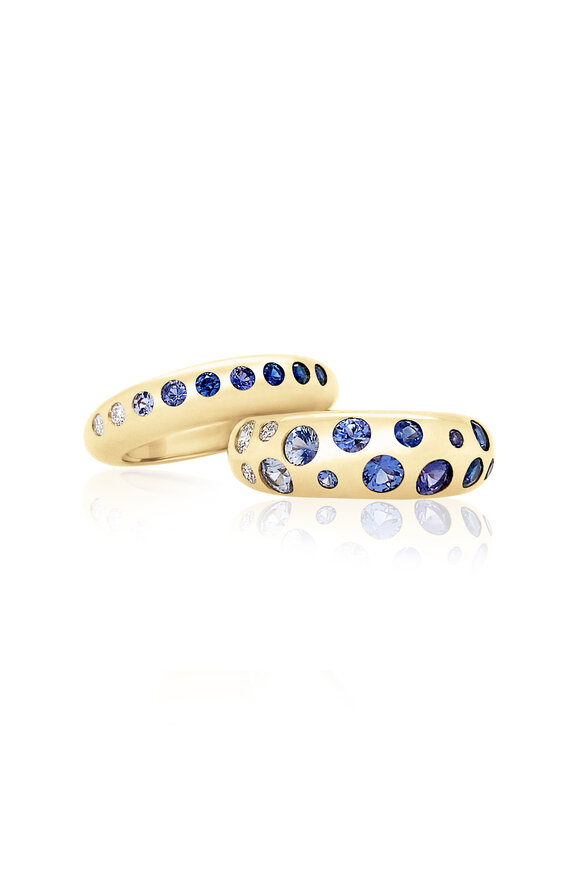 Claudia Mae - Blue Ombré Sapphire & Diamond Nomad Ring