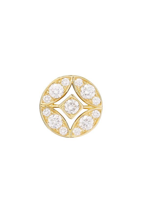 Mariani 18k Yellow Gold Diamond Stud Earring - view 2