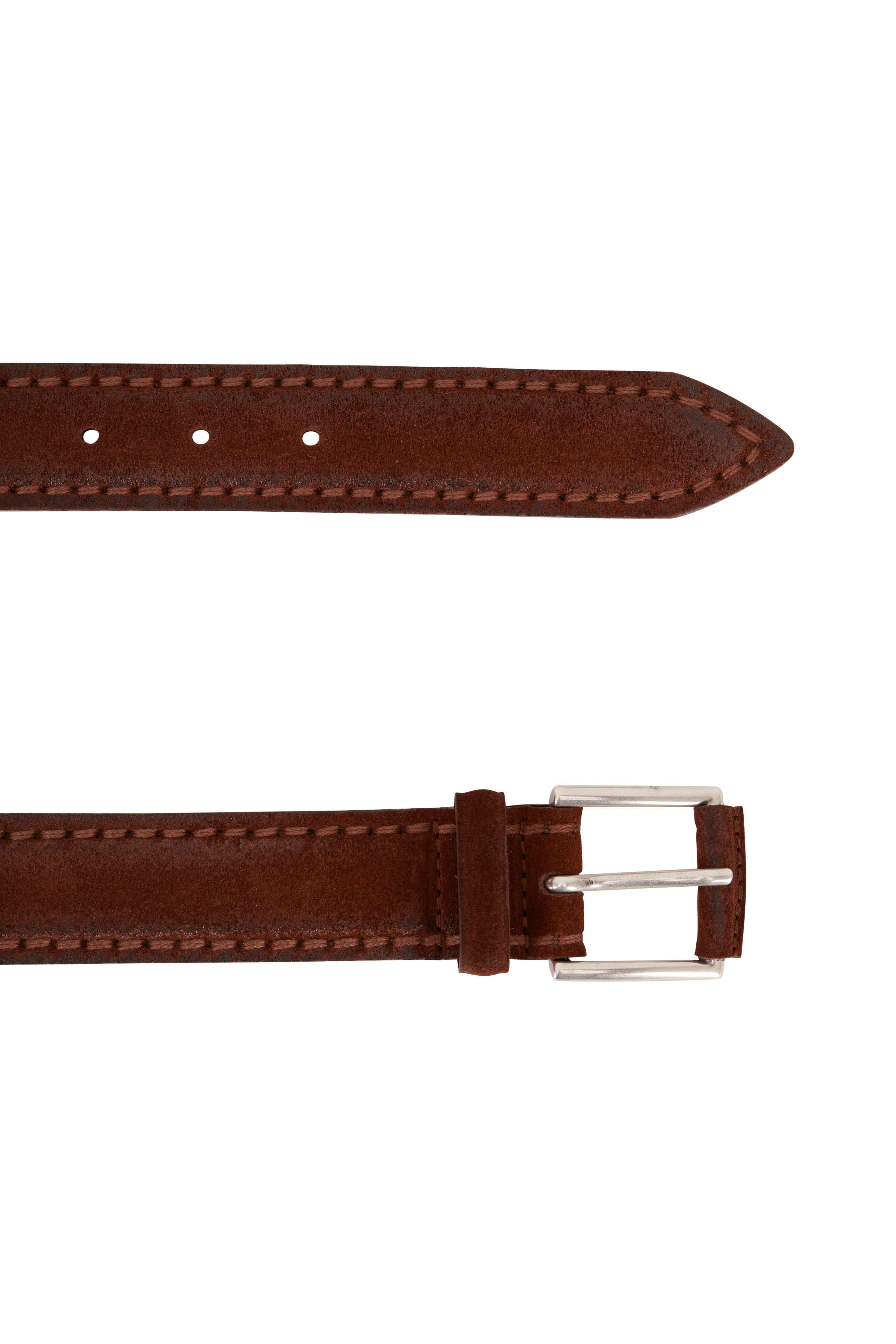 Orciani - Brown Leather & Suede Belt | Mitchell Stores