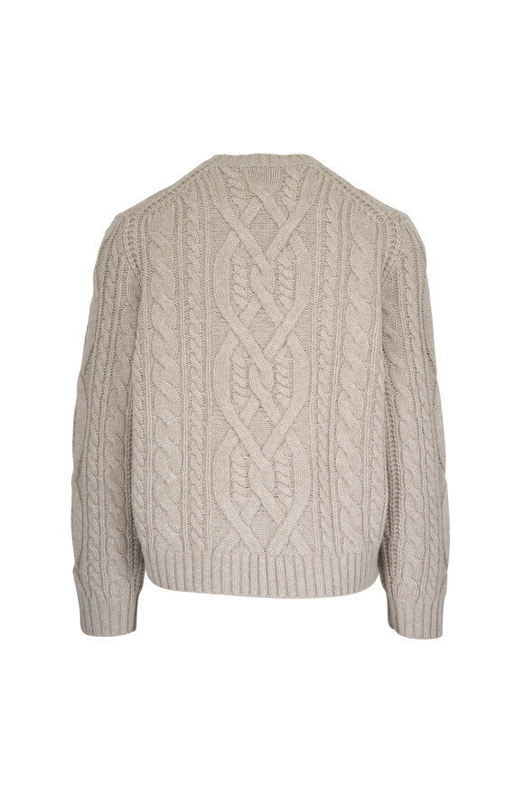 Vince Oatmeal Cable Knit Sweater - view 4