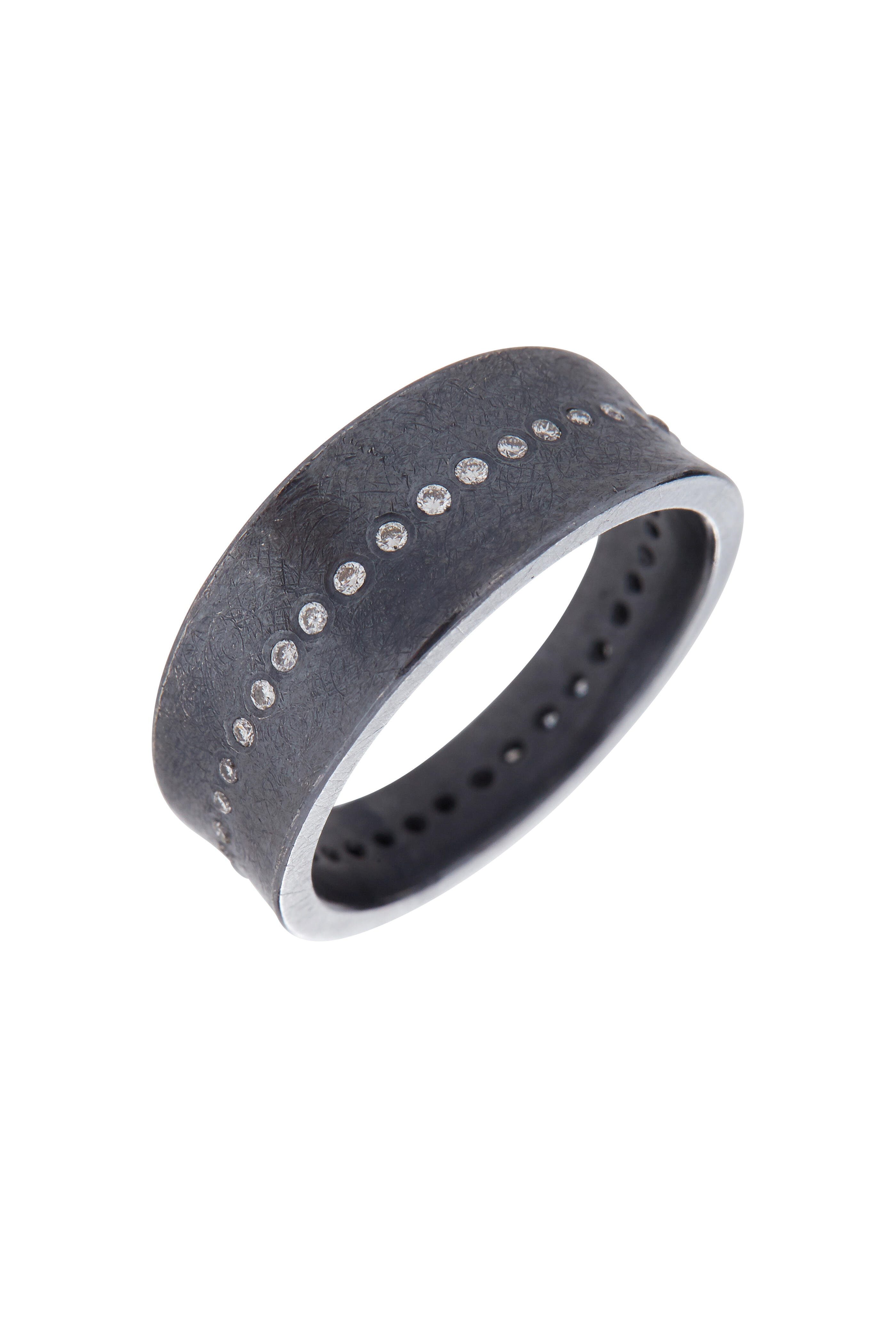 Todd Reed - Sterling Silver Patina Diamond Band | Mitchell Stores