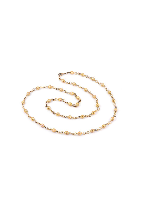 Sylva & Cie Gold Diamond Beaded Necklace