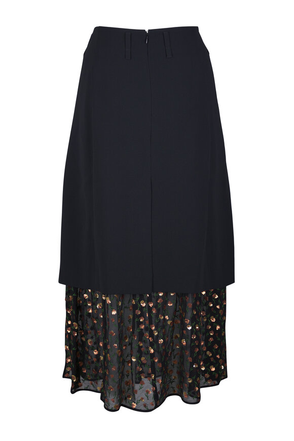 Dries Van Noten Embroidered Double-Layer Maxi Skirt - view 3