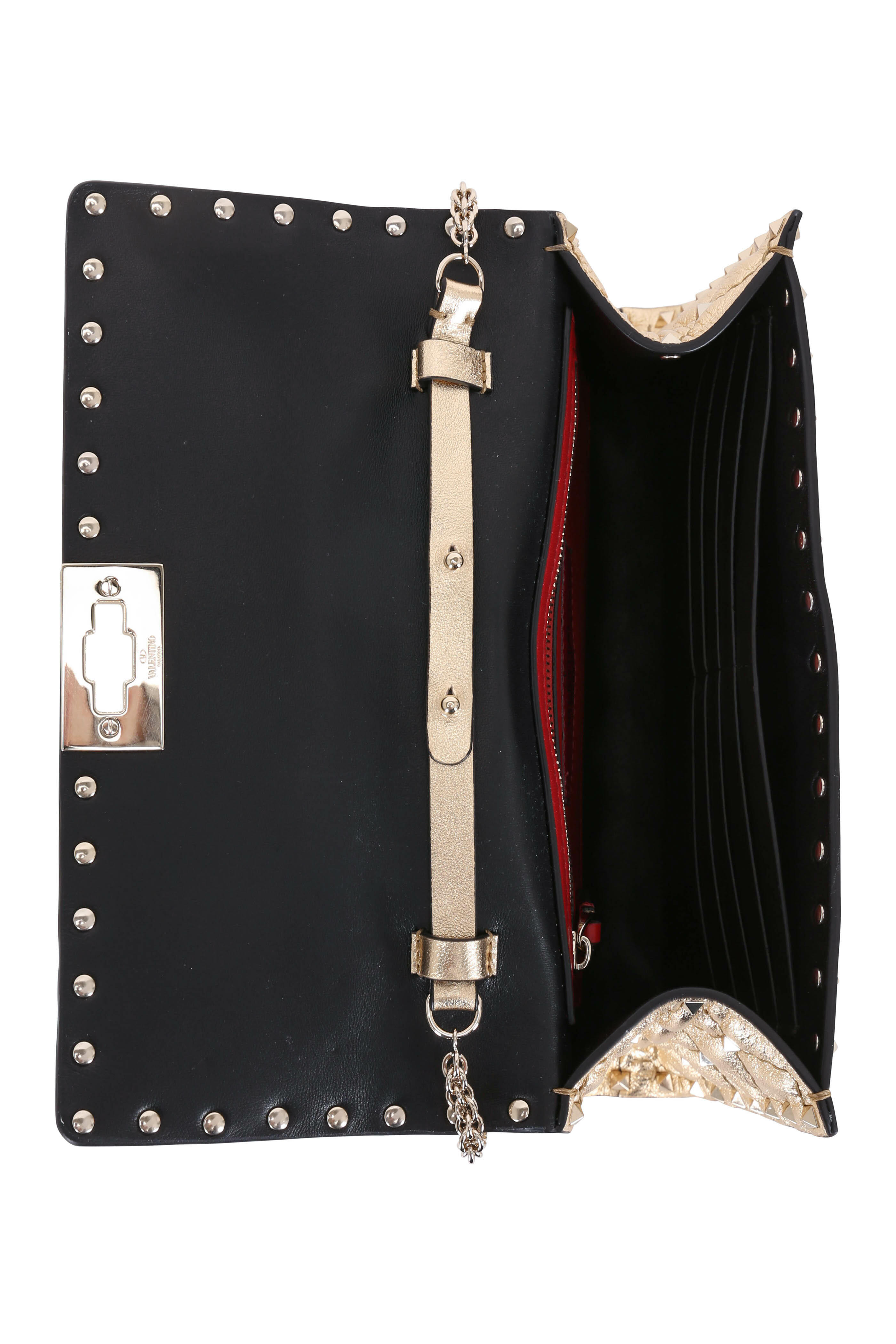 ショルダーバッグ・ポシェット ROCKSTUD SPIKE POCHETTE Valentino Garavani - Rockstud Spike It Gold Quilted Crossbody