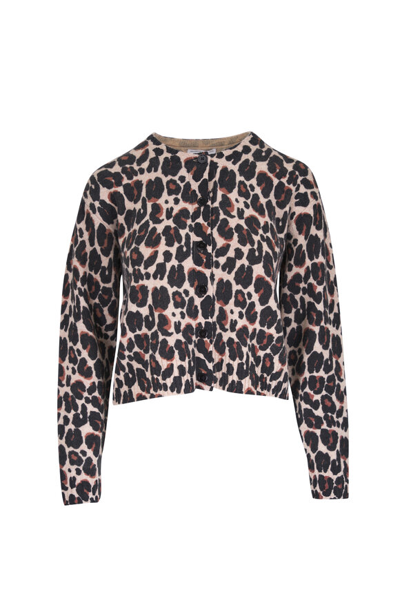 Majestic Leopard Print Wool Cardigan - view 1