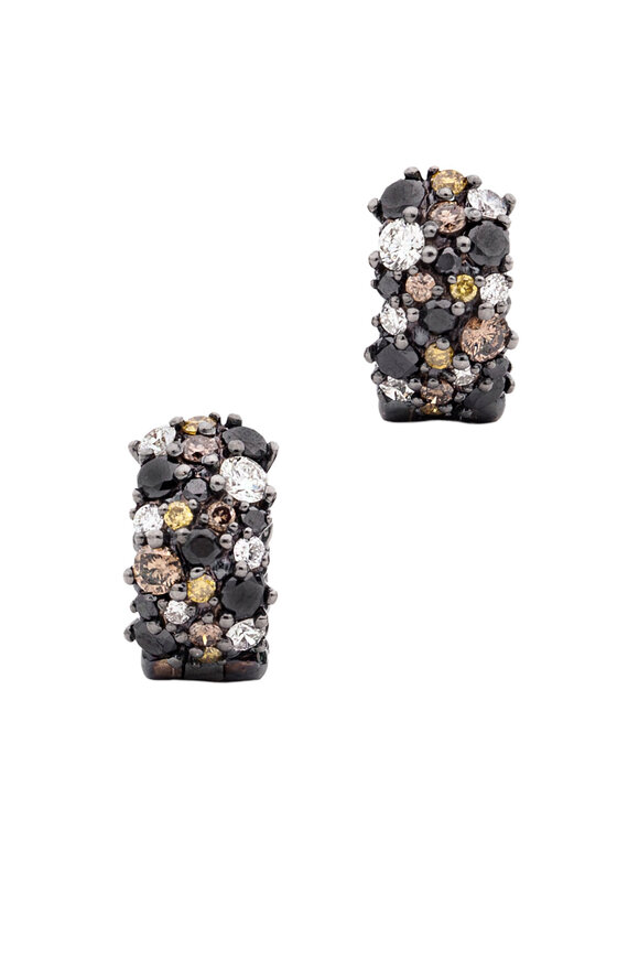 Paul Morelli Black Diamond Huggie Earrings