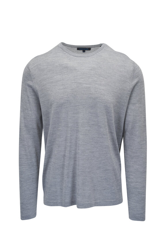 Patrick Assaraf Charcoal Gray Wool Crewneck Sweater