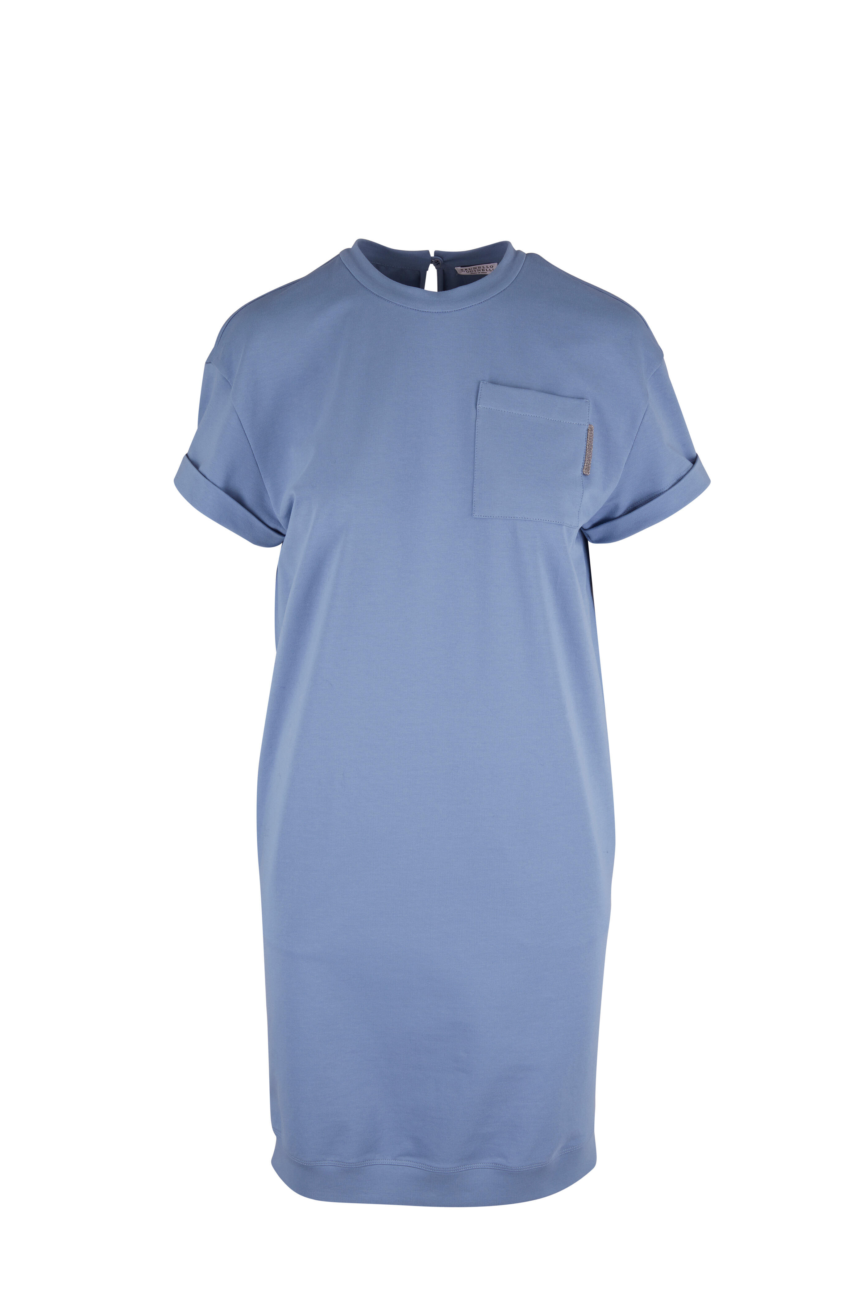 Brunello Cucinelli - Blue Short Sleeve T-Shirt Dress