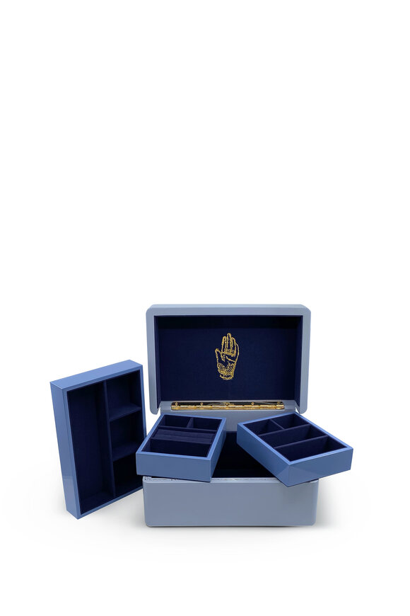 Trove Classic Evening Blue Mini Trunk Jewelry Box - view 2