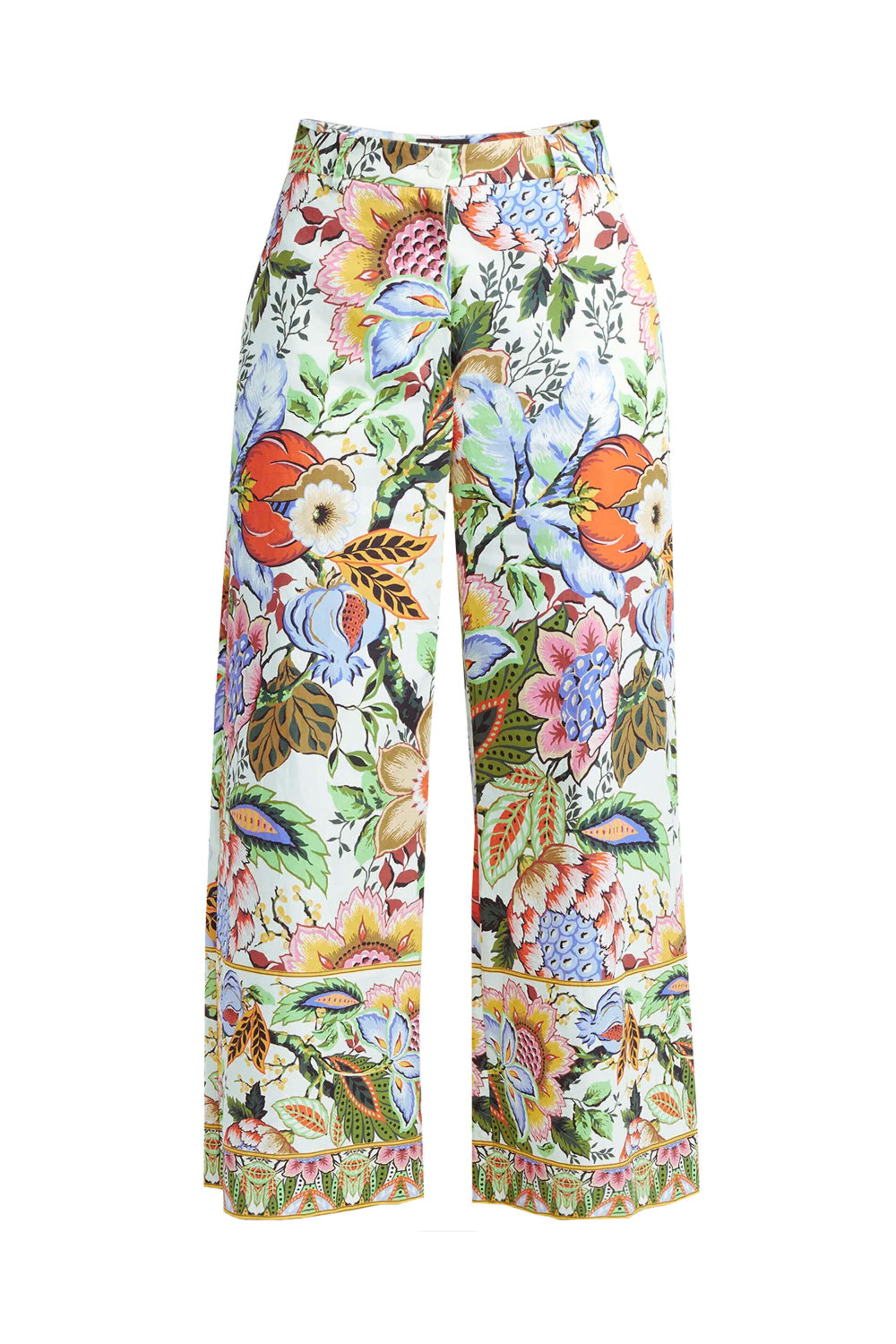 パンツ ETRO WIDE PRINTED TROUSERS IN SILK BLEND ETRO floral-print Silk Trousers | Blue | FARFETCH