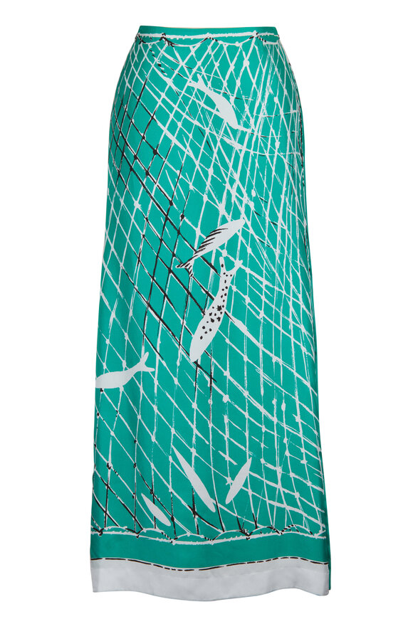 Altuzarra Linnie Turf Fishnet Silk Skirt - view 1