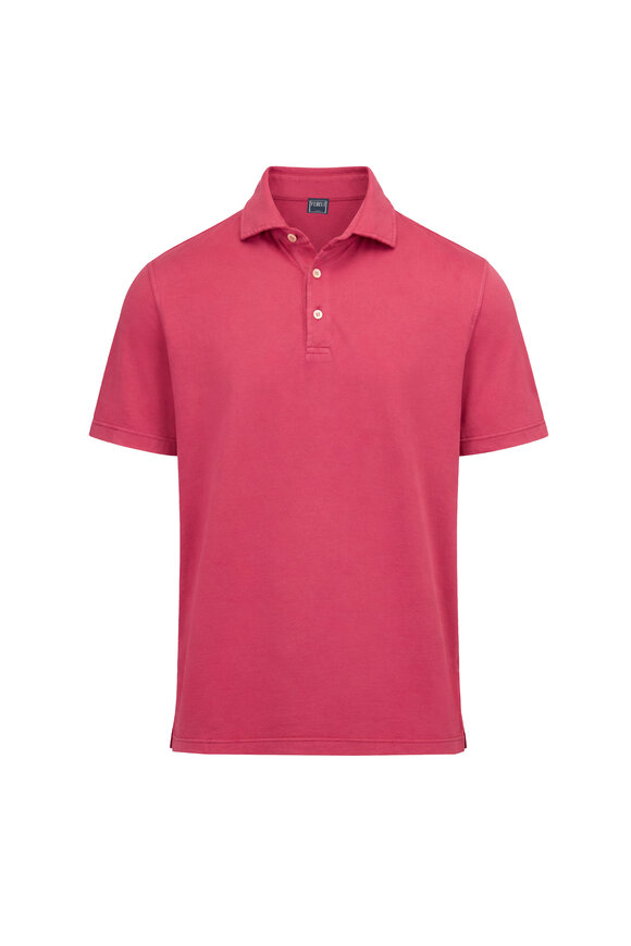 Fedeli Raspberry Jersey Cotton Polo - view 1
