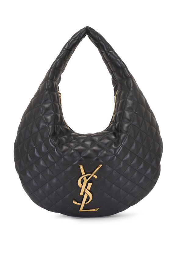 Saint Laurent Icare Black Quilted Leather Hobo Bag