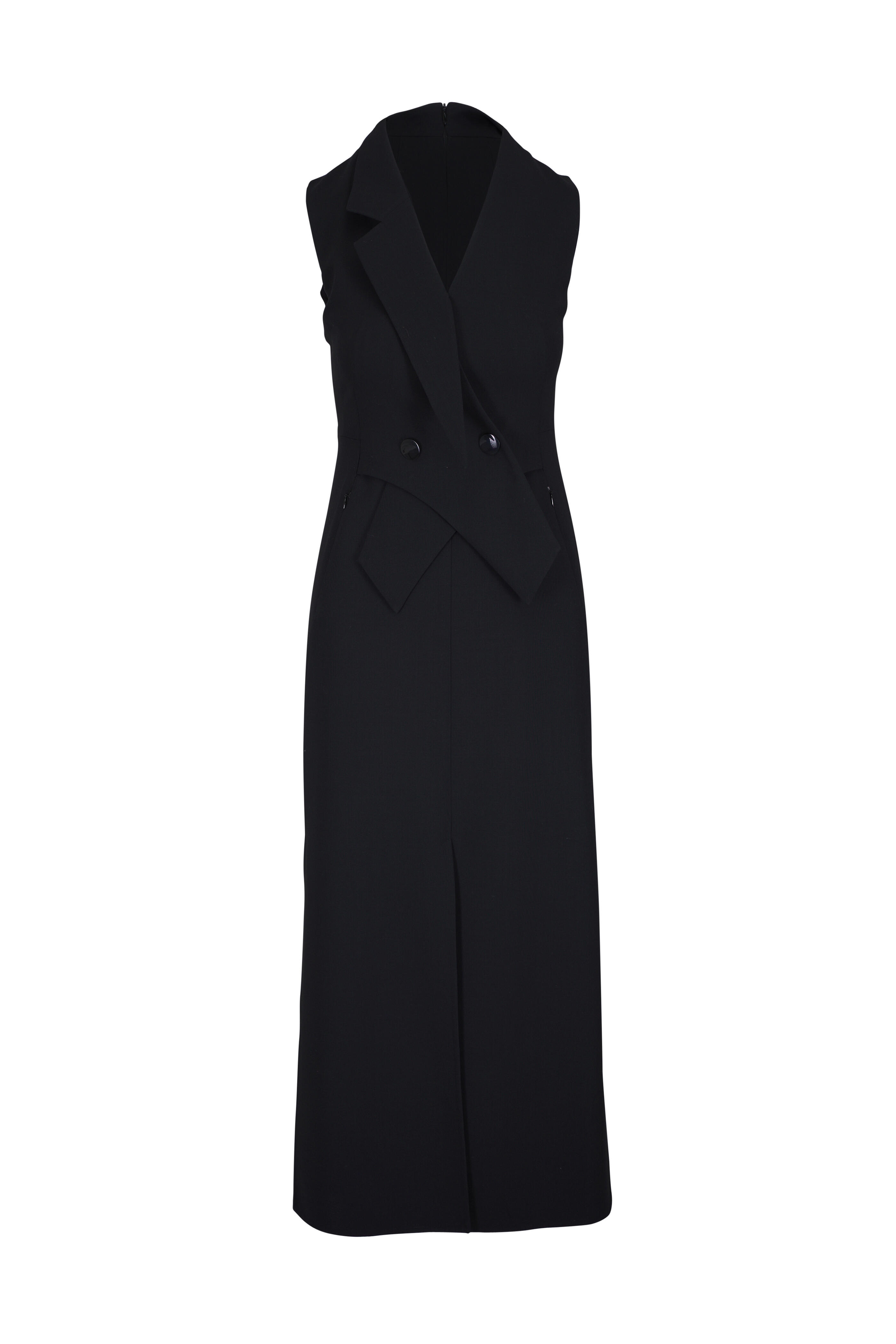 Akris - Black Faux Tux Lapel Dress