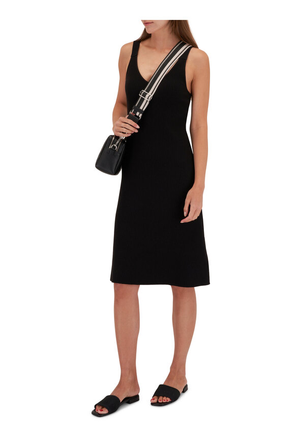 Vince - Black Ribbed Midi Dress