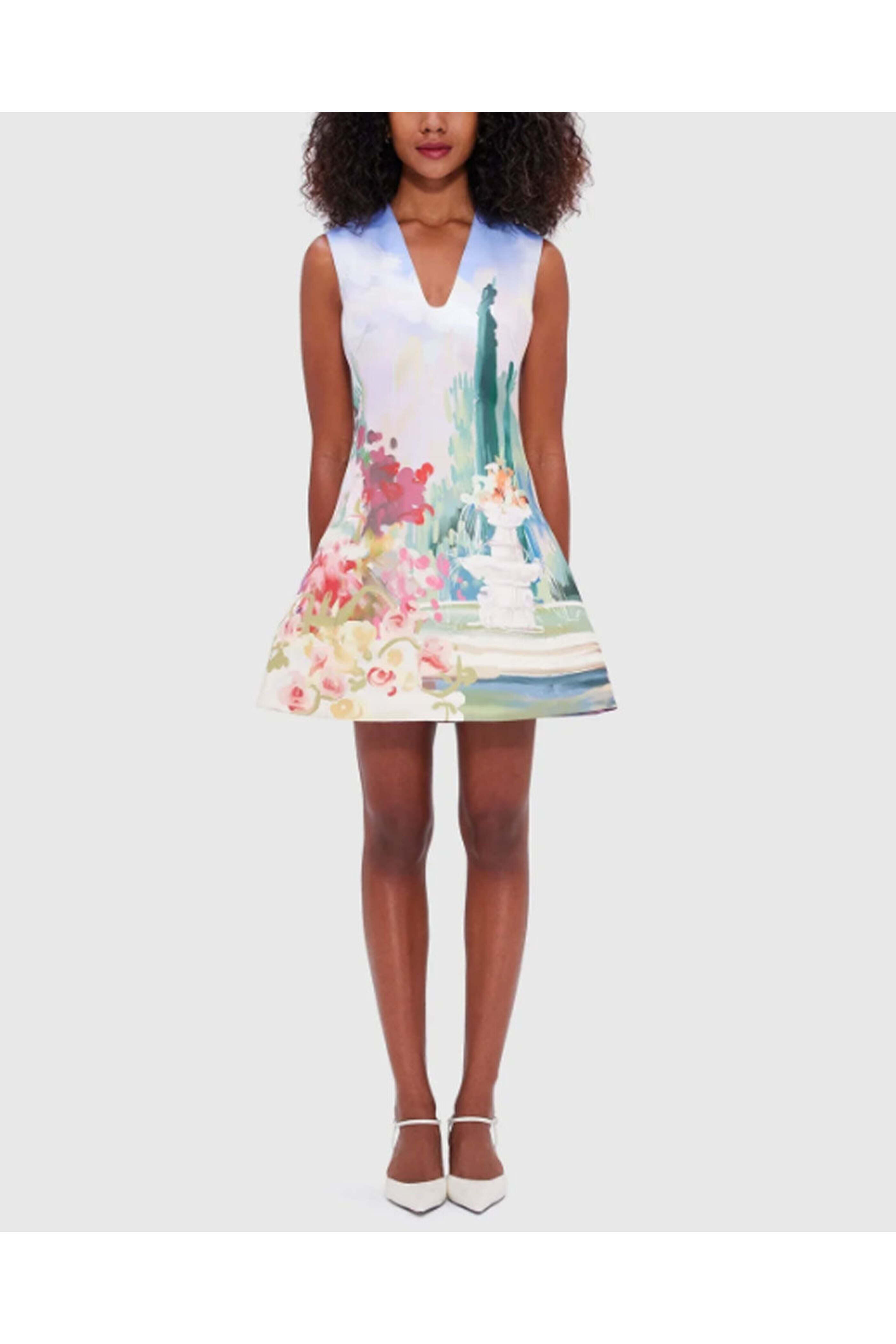 Leo Lin - Jardin Briana V Neck Mini Dress