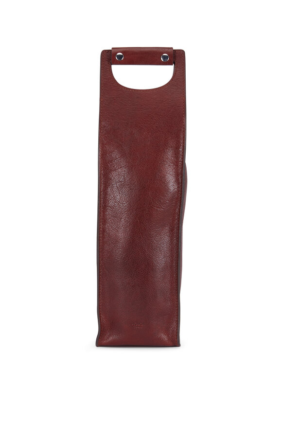 Bosca - Brown Leather Travel & Gift Single Wine Bag