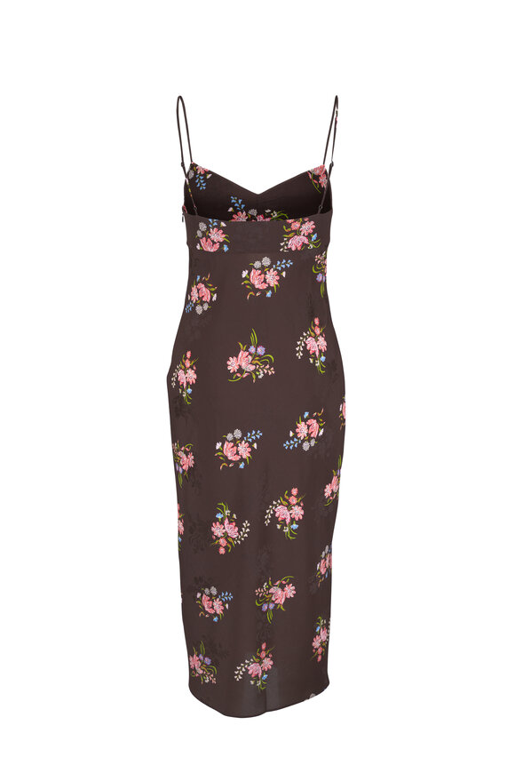 Veronica Beard Shara Brown Multicolor Floral Slip Dress - view 5