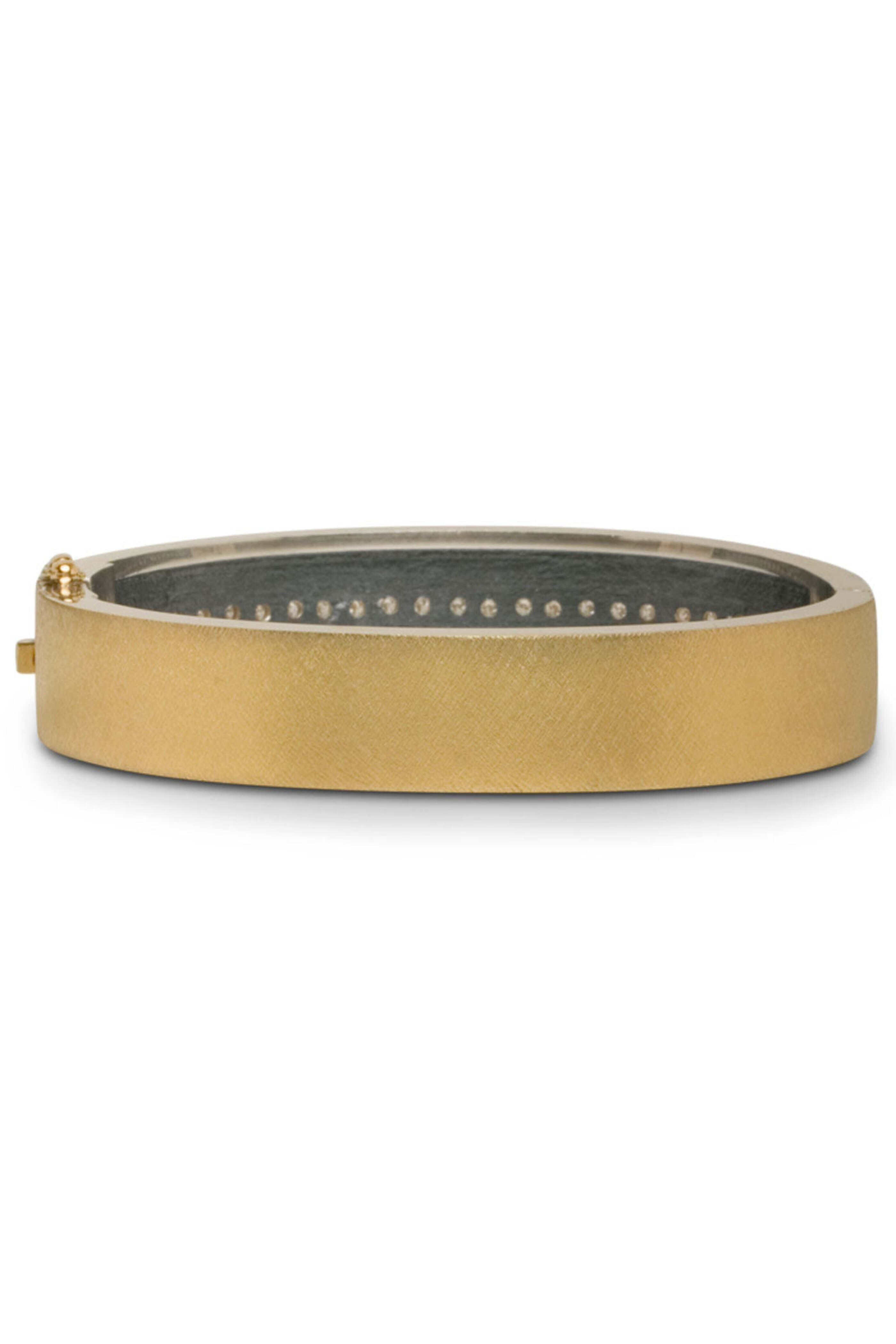 Rene Escobar - Yellow Gold and Diamond Wide Bangle Bracelet