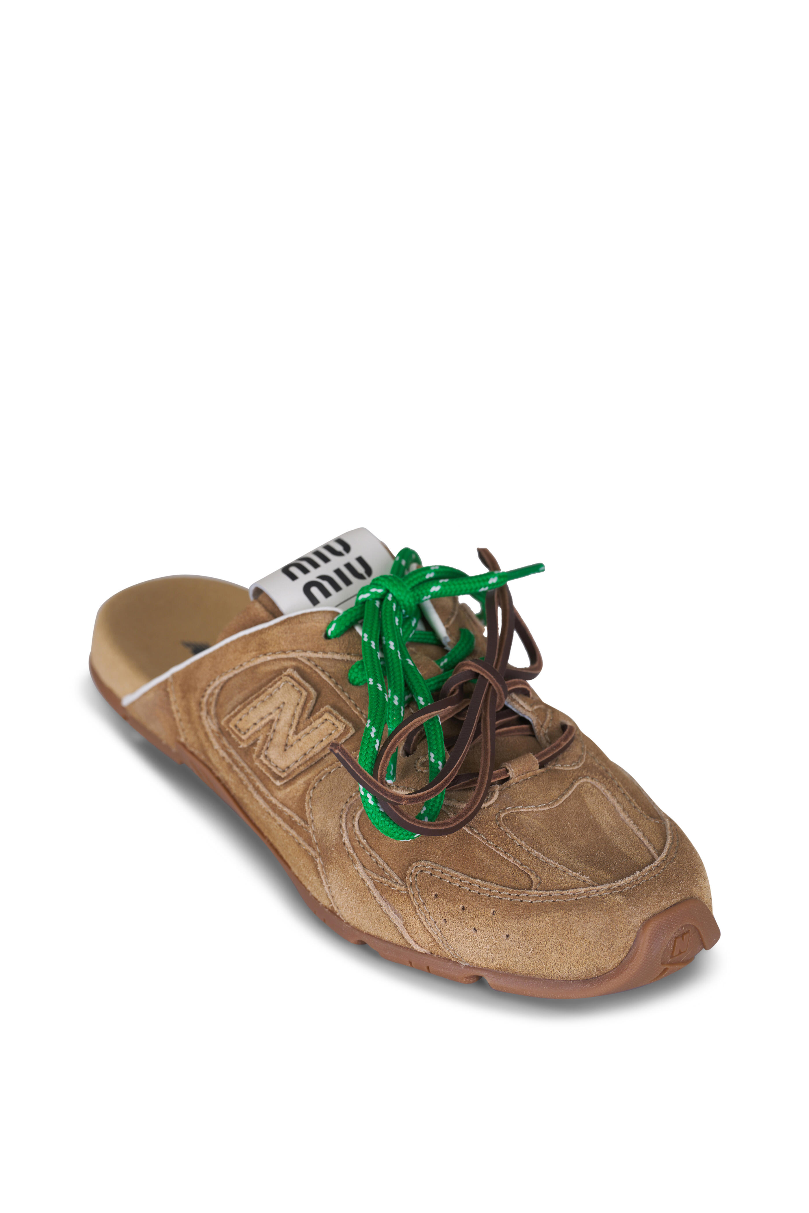 Miu Miu - Ecru 530 SL Faded Suede Slide Sneaker