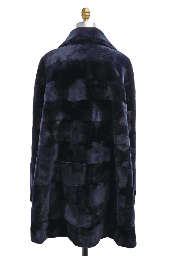 Oscar de la Renta Furs - Midnight Navy Sheared Mink Fur Coat