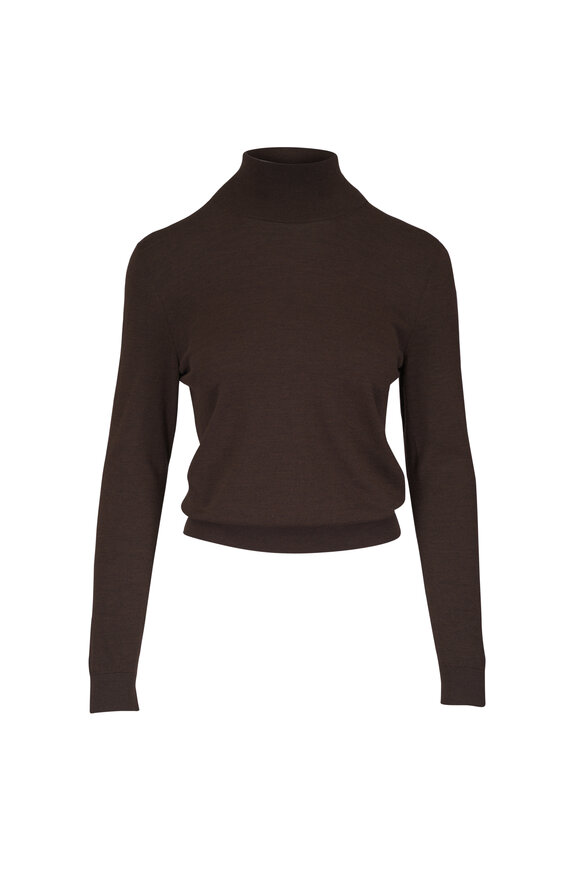 Loro Piana Tasmanian Chocolate Wool Turtleneck Sweater - view 1