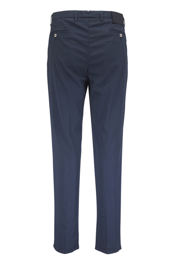 Marco Pescarolo Navy Cotton Silk Dress Pant - view 3