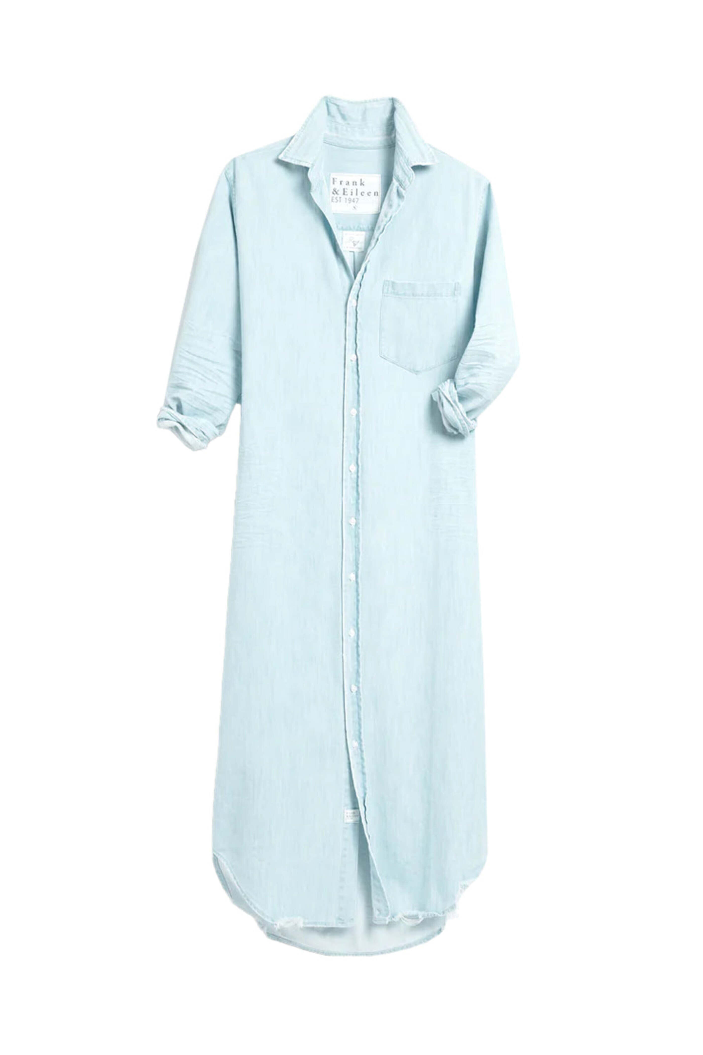 Frank & Eileen - Classic Blue Tattered Denim Rory Maxi Shirt Dress
