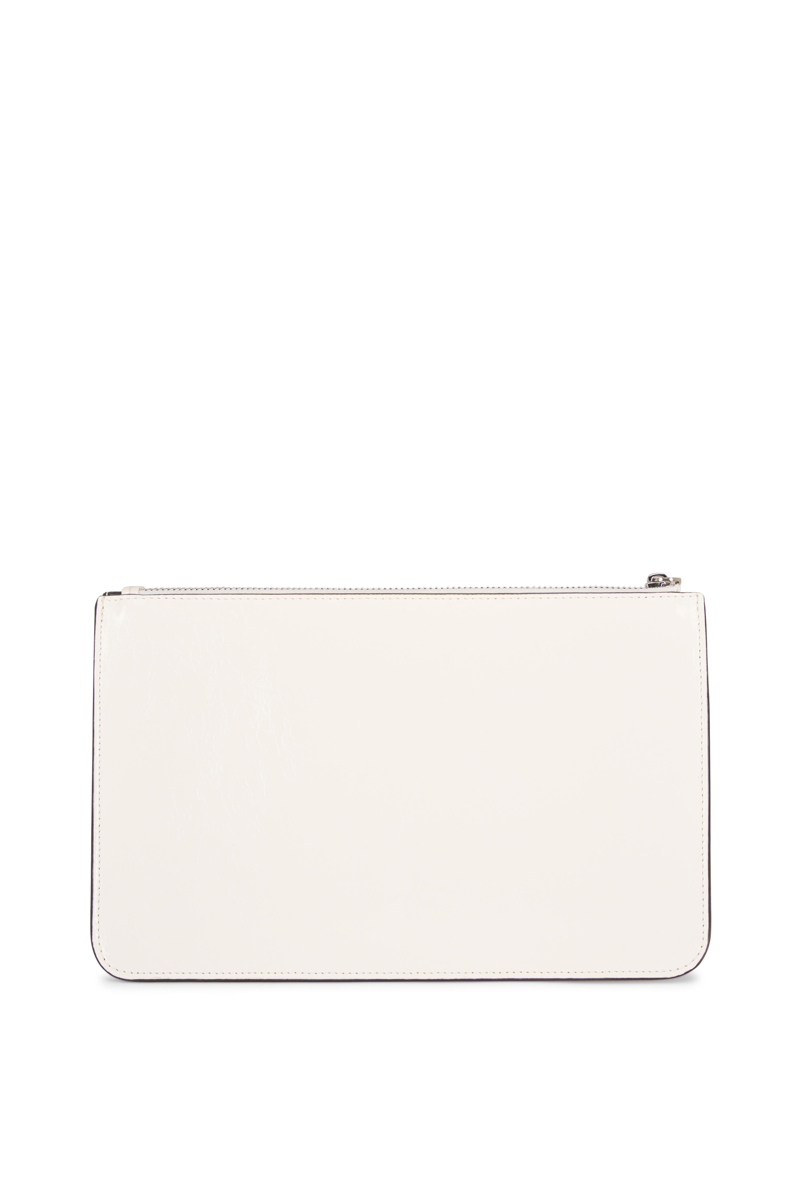 Totême - Three Fold Off White Leather Clutch