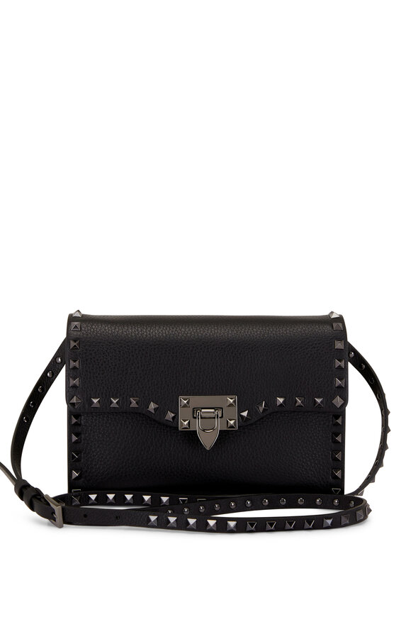 Valentino Garavani - Black Rockstud Small Shoulder Bag 