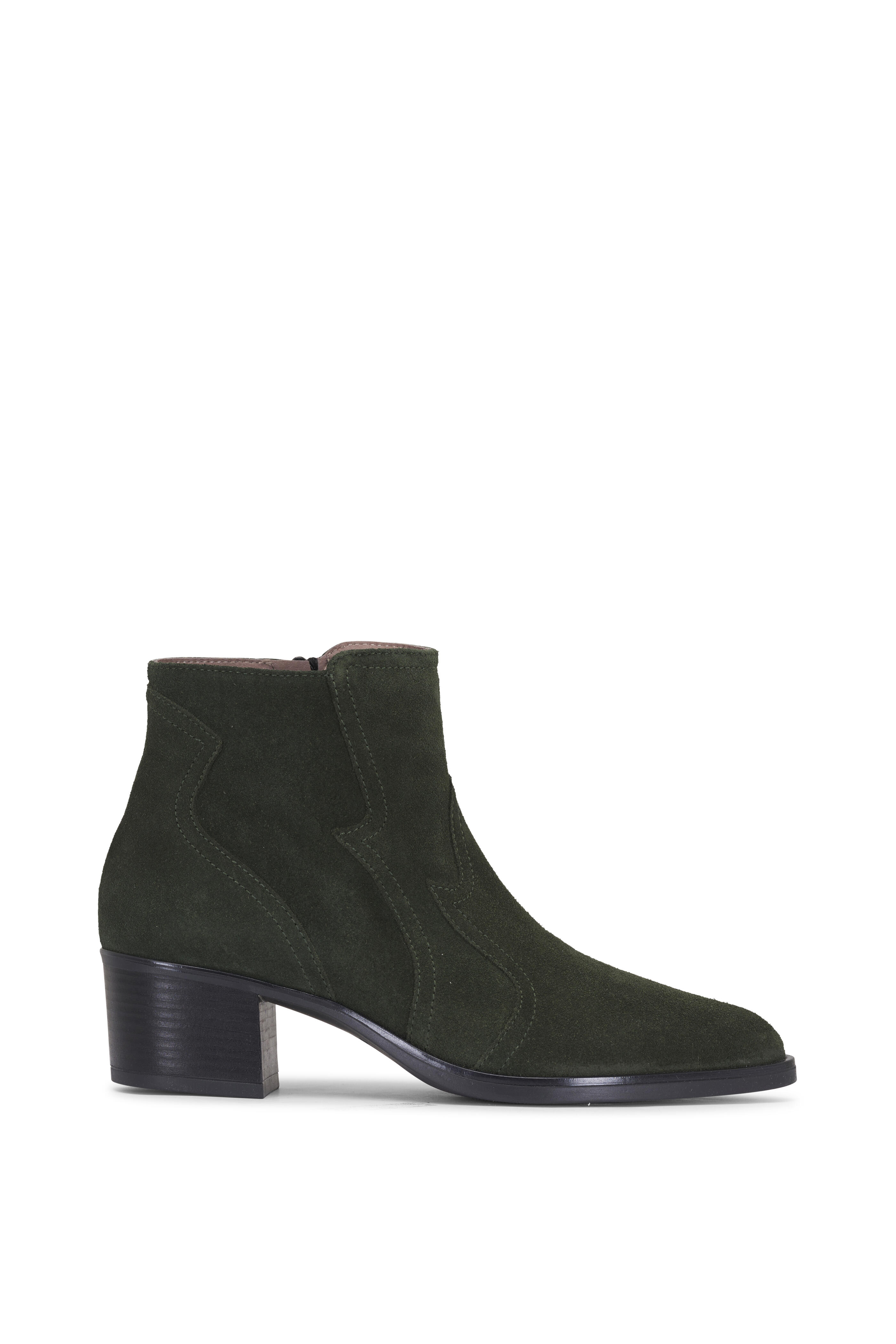 Ron White - Wayva Hunter Green Suede Short Bootie, 50mm