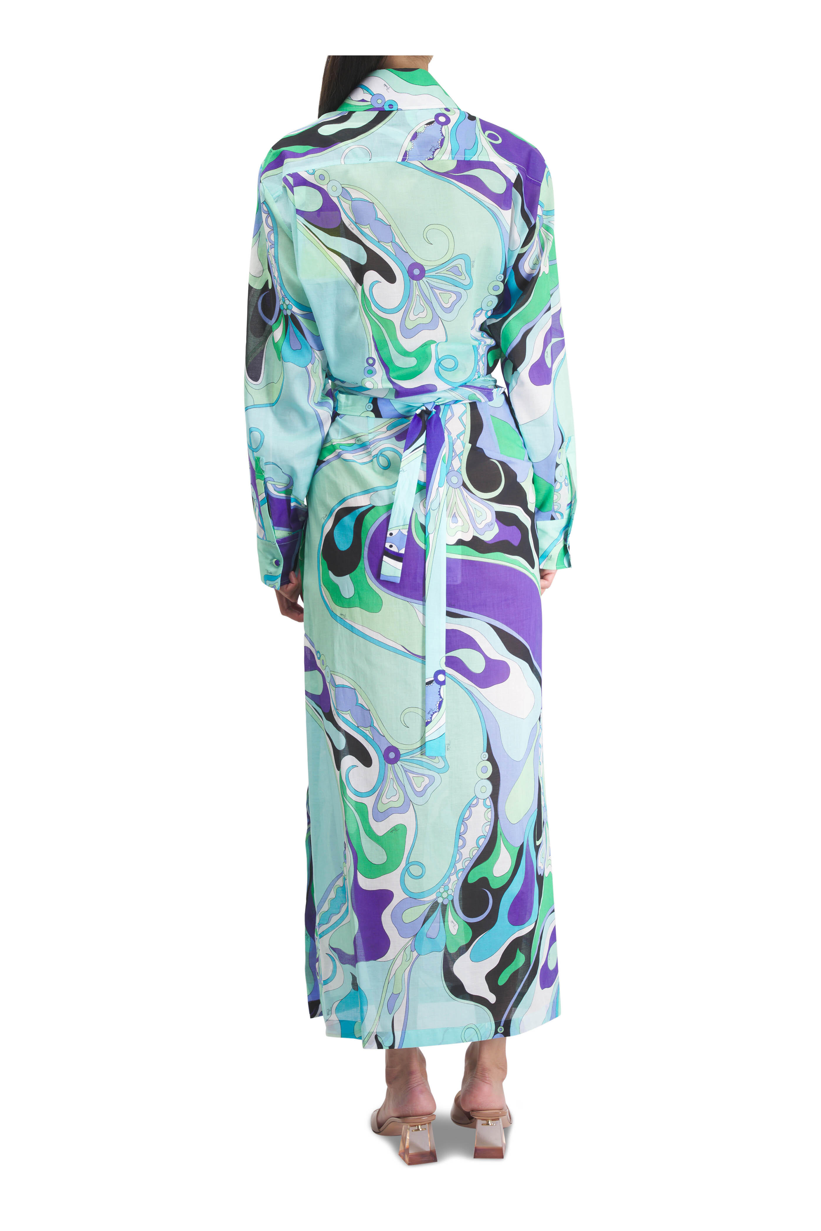 Pucci - Orchidee Print Green & Lilac Cotton Shirt