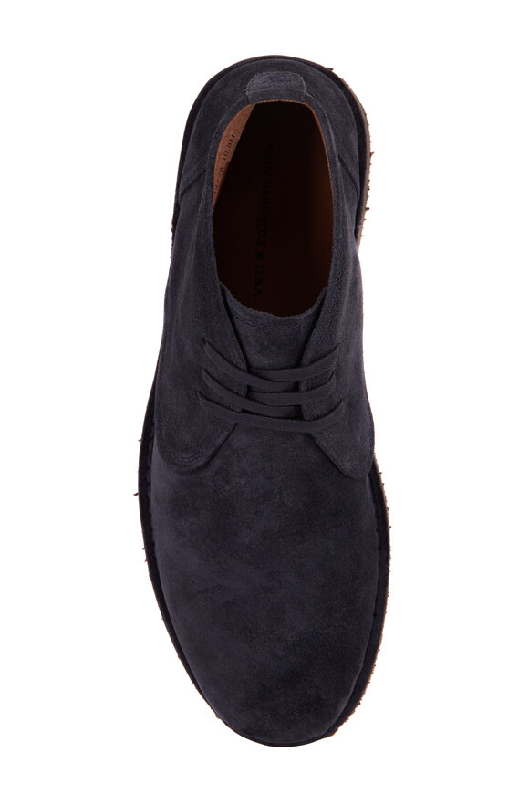 John Varvatos Dark Navy Suede Shoes John Varvatos - Navy Blue Vulcanized Canvas Low-Top Sneaker main image 4