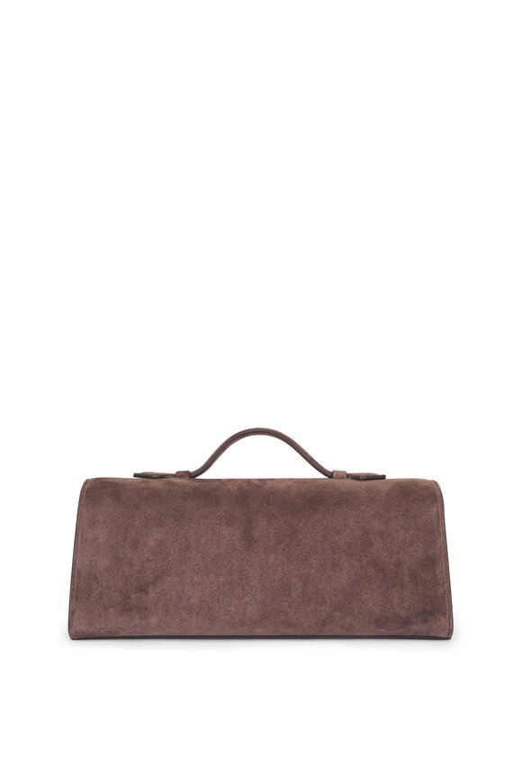 Savette Slim Symmetry Pochette Coffee Suede Top Handle Bag - view 5
