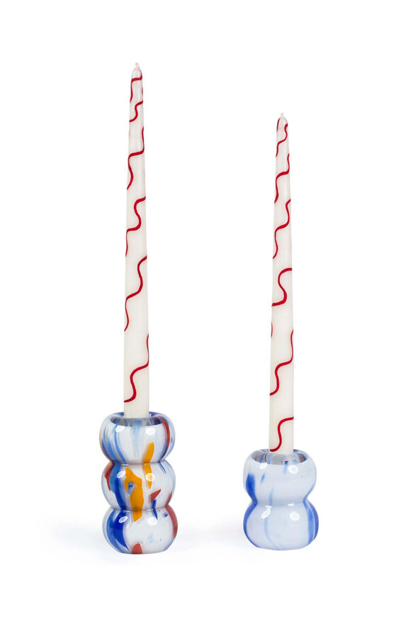 Misette Medium Primary Confetti Glass Candleholder - view 2