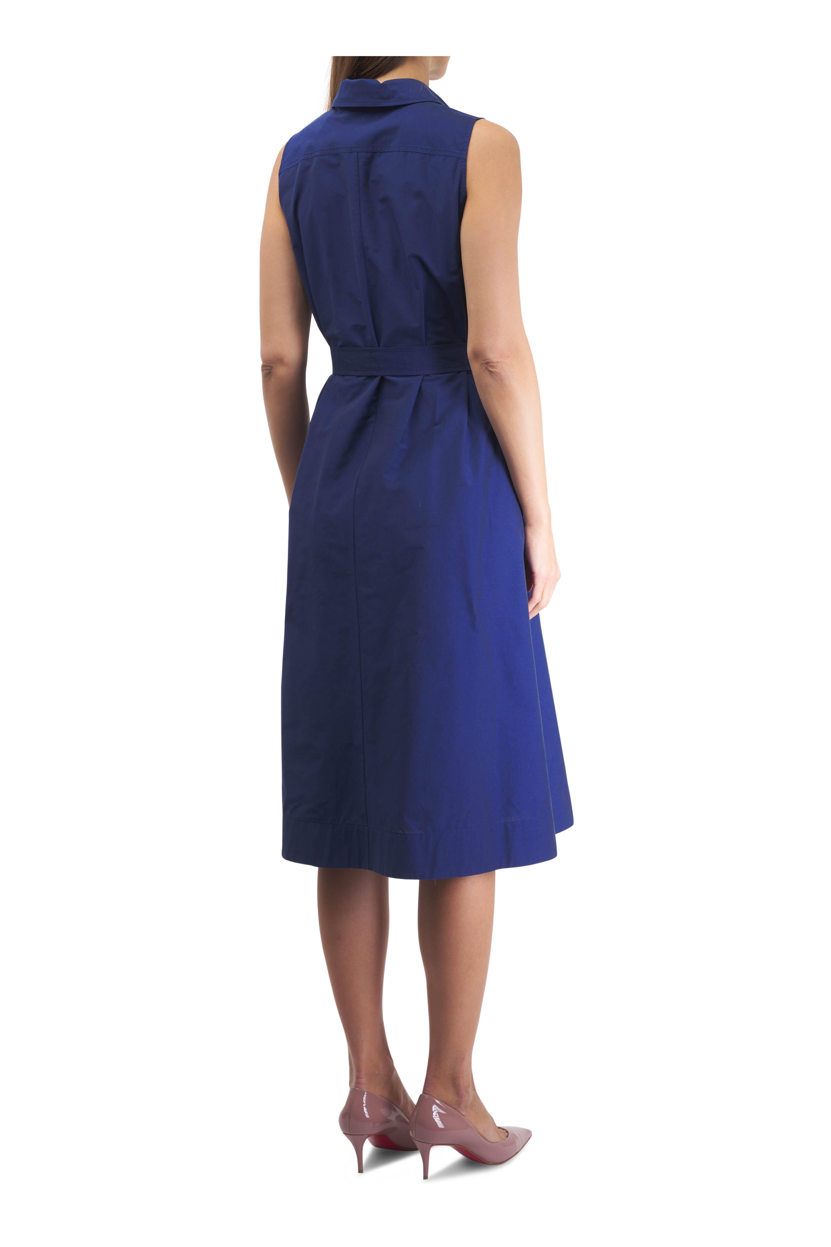Antonelli - Magda Navy Blue Belted Midi Dress