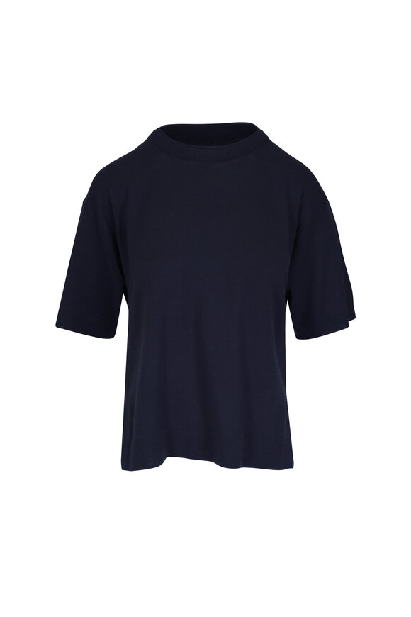 Lafayette 148 New York Ink Merino Wool Double Crewneck Sweater