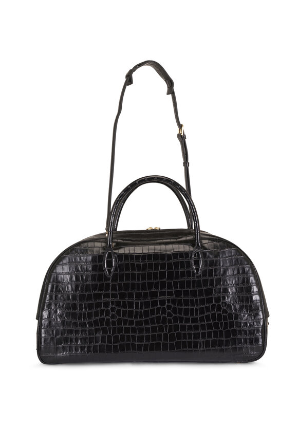 Totême Large Black Embossed Leather Traveler Bag - view 3