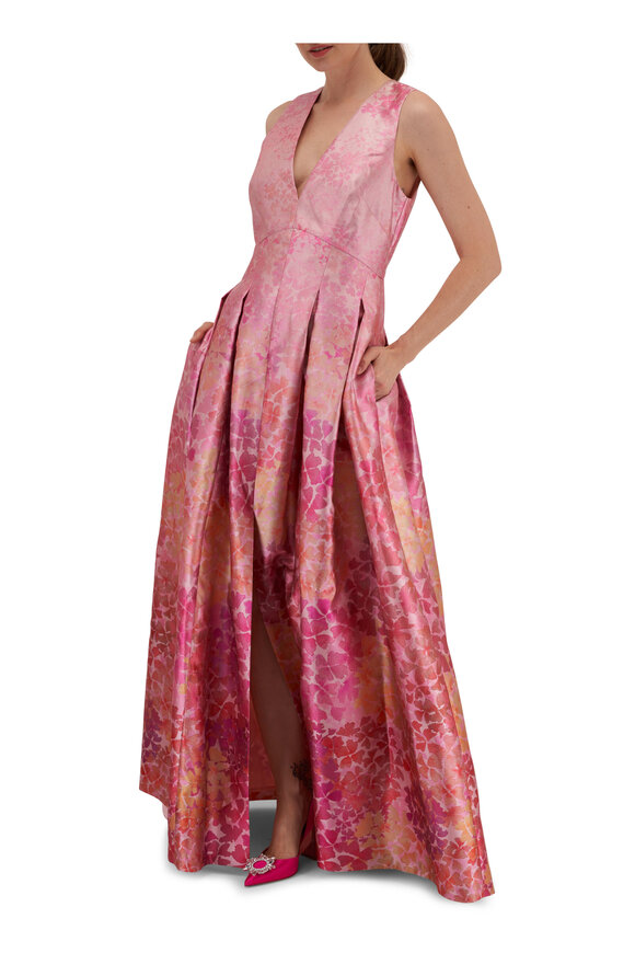 Sachin + Babi - Brooke Light Sunset Hydrangea Satin Gown 