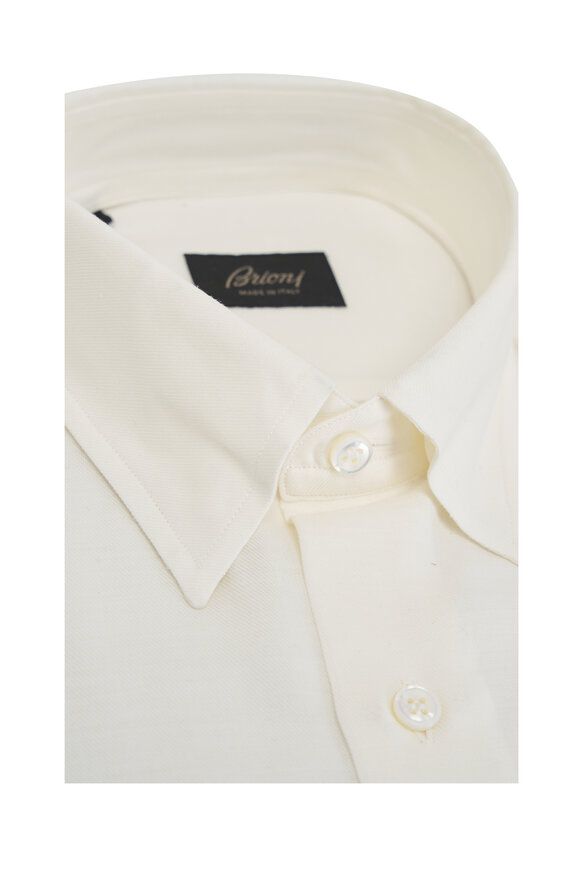 Brioni - White Cotton & Cashmere Sport Shirt 