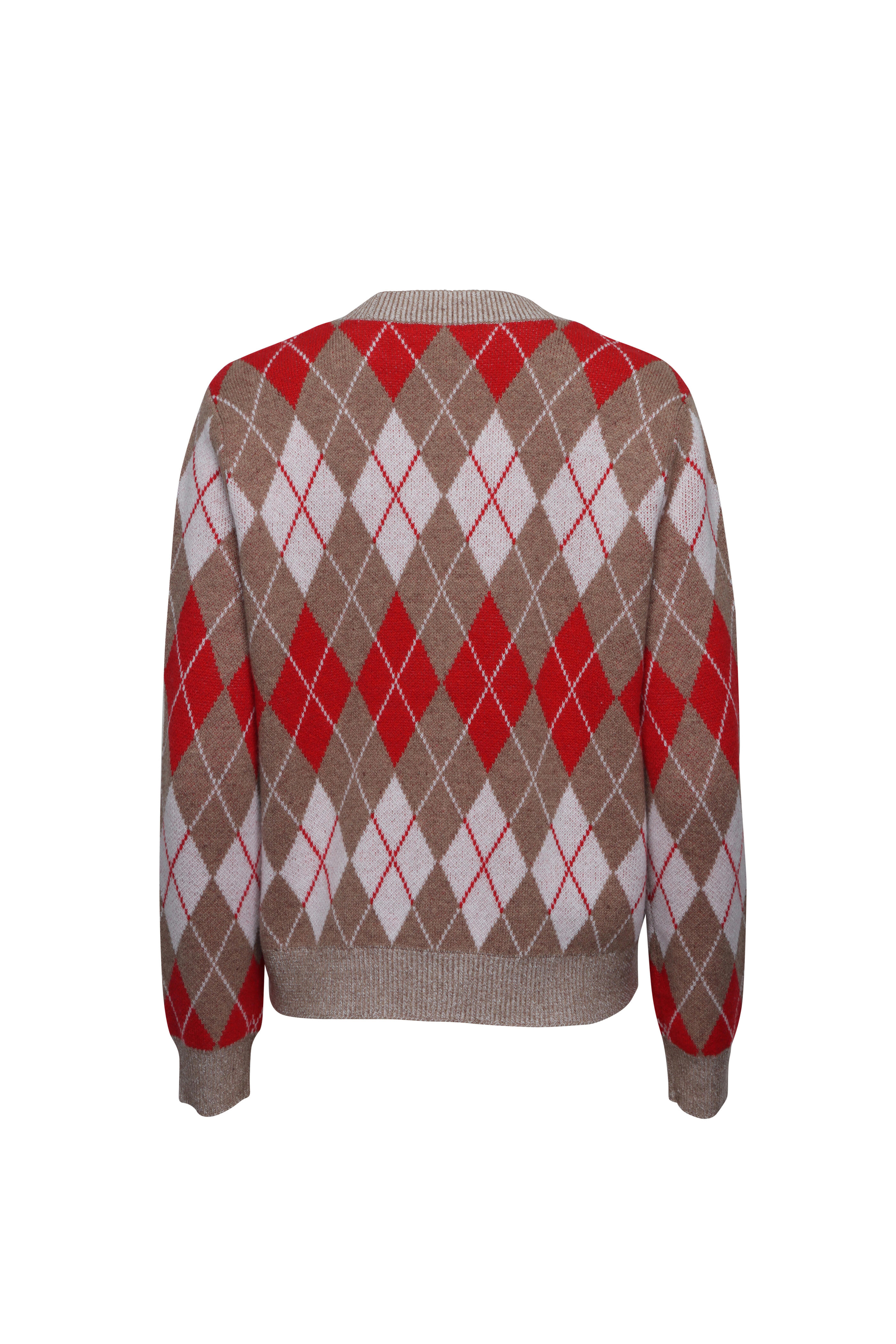 Re/Done - Red Argyle Cardigan