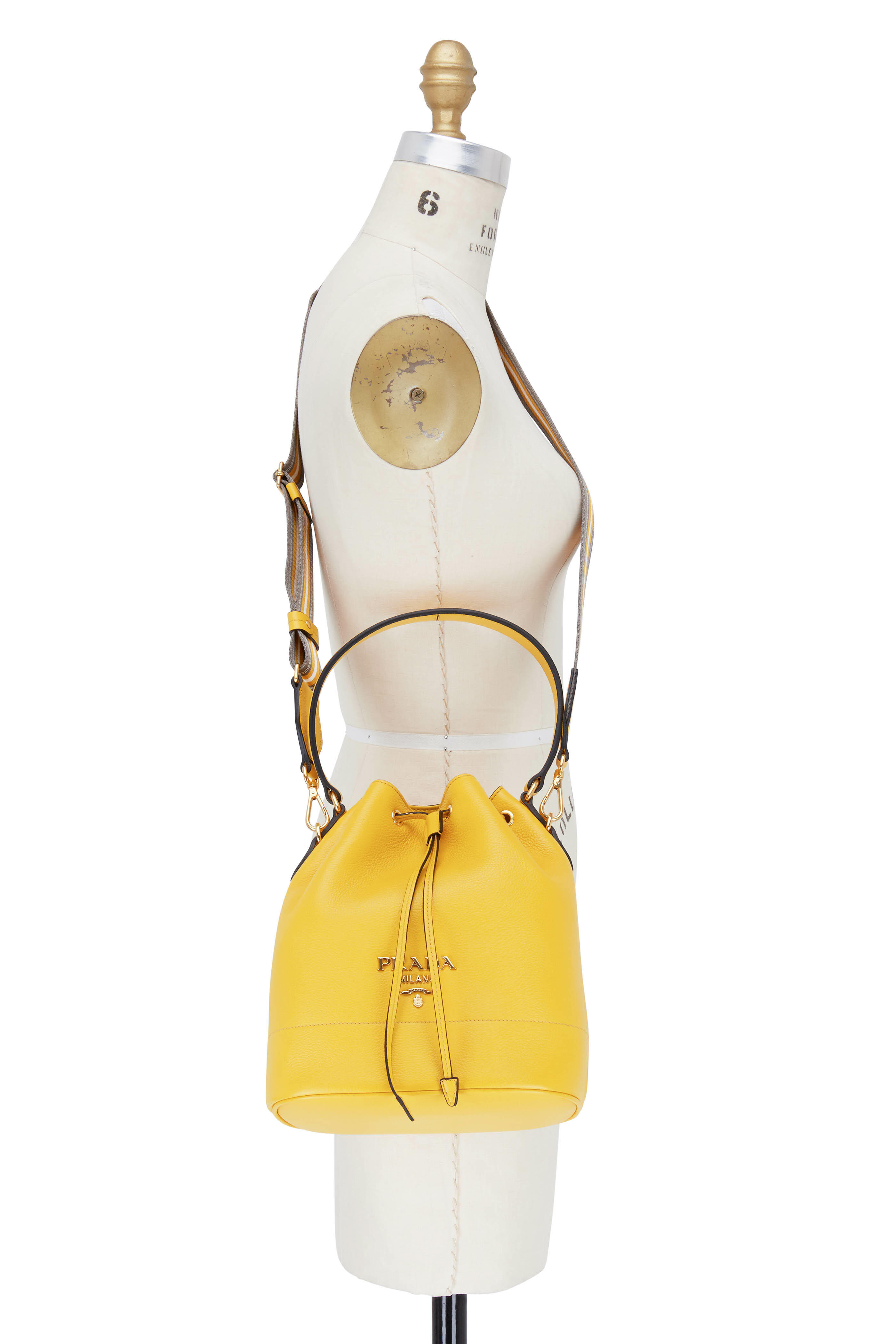 Prada - Yellow Vitello Leather Bucket Bag