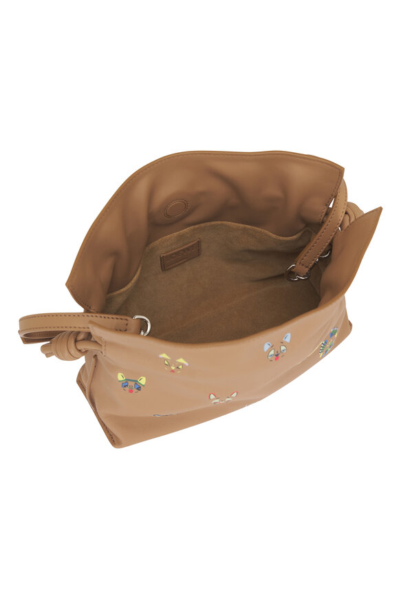 Loewe Mini Flamenco Cats Mocha Leather Clutch - view 5