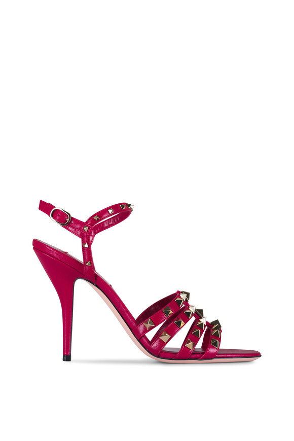 Valentino Garavani Bright Red Rockstud Pump, 100mm - view 3