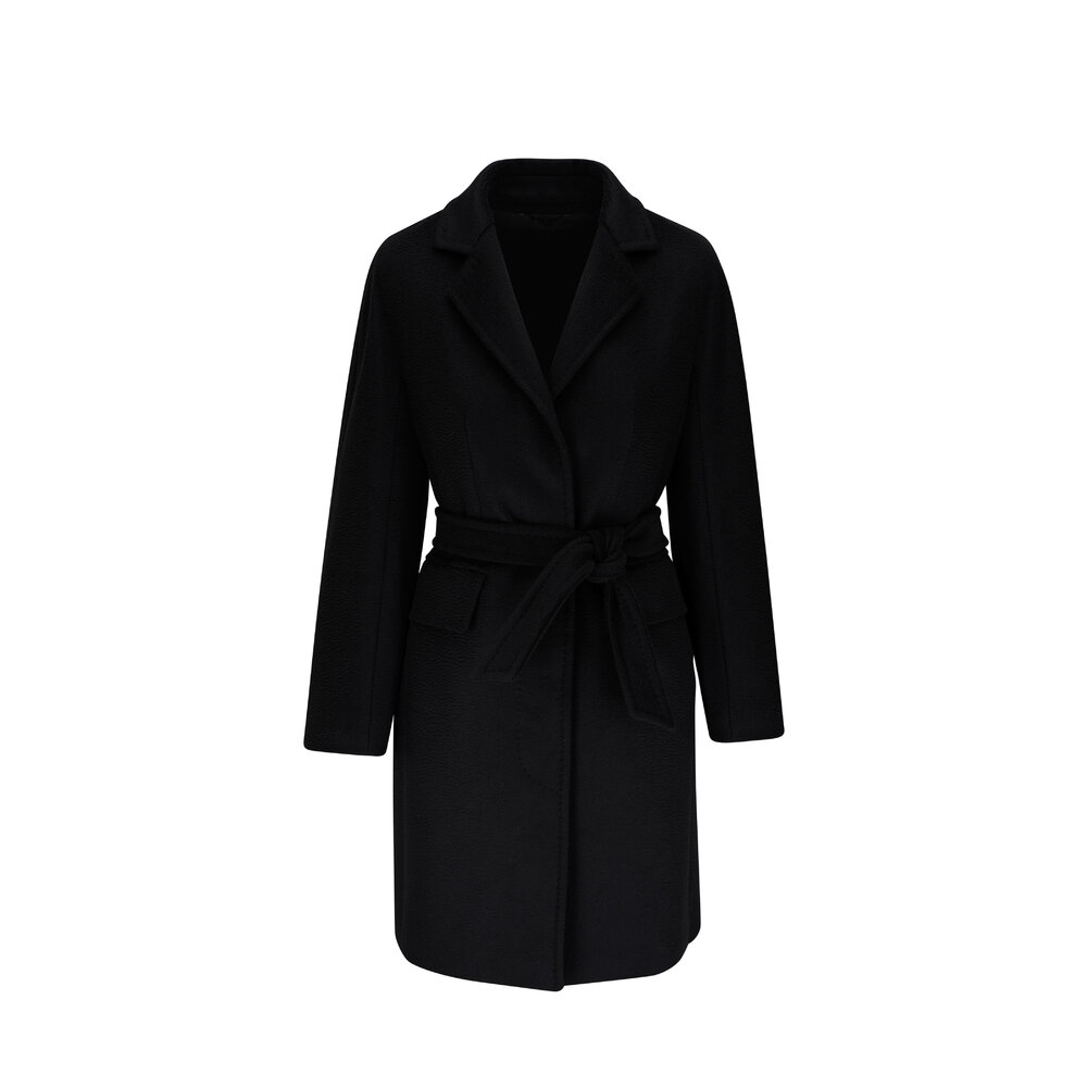 Max Mara - Bingo Black Wool Belted Coat | Mitchell Stores